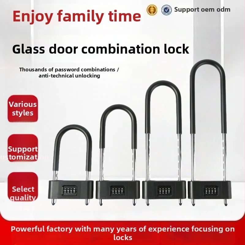 813 Zámok s kódom – Zliatina zinku s ABS povlakom – Zámok na domáce použitie – Vhodný pre sklenené dvojdverové a posuvné dvere – Moderný minimalistický štýl