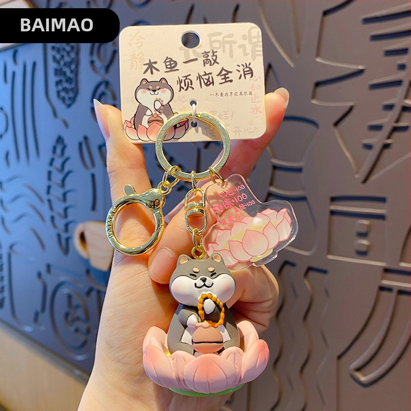 Capybara prívesok na kľúče – živica, kreslený štýl Buddha-Lotus séria, samostatné balenie