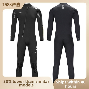 Jednodielny 3 mm neoprénový oblek s dlhými rukávmi, teplý pre potápanie a šnorchlovanie