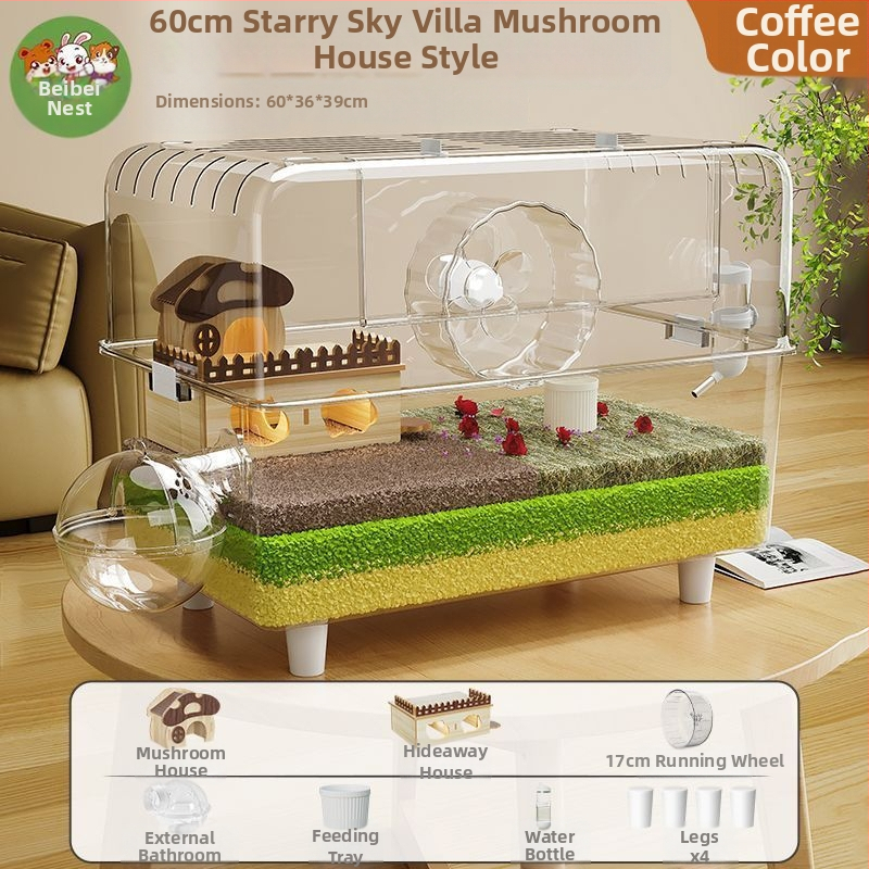 Klietka pre hamstera — Obrovská vila, Luxus, ľahká na čistenie; Materiál: Plast; Pre hamstera; Pôvod: Iné; Nie je importovaná