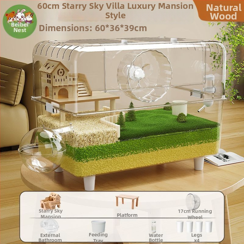 Klietka pre hamstera — Obrovská vila, Luxus, ľahká na čistenie; Materiál: Plast; Pre hamstera; Pôvod: Iné; Nie je importovaná
