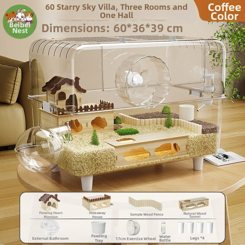Klietka pre hamstera — Obrovská vila, Luxus, ľahká na čistenie; Materiál: Plast; Pre hamstera; Pôvod: Iné; Nie je importovaná