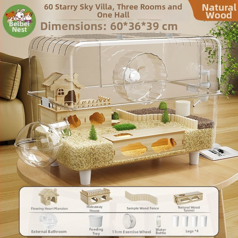 Klietka pre hamstera — Obrovská vila, Luxus, ľahká na čistenie; Materiál: Plast; Pre hamstera; Pôvod: Iné; Nie je importovaná