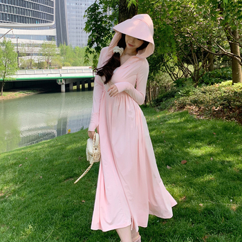 Dlhý UV-ochranný outdoor windbreaker s kapucňou, SPF 40, priedušný, rýchloschnúci, Spandex látka