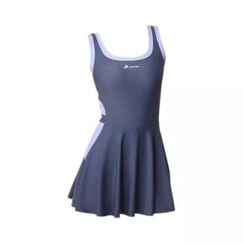 Ženské jednodielne plavky so sukňovým štýlom, s vstavanými vypchávkami na prsia, bez kovovej podpory, polyester-spandex materiál 85%