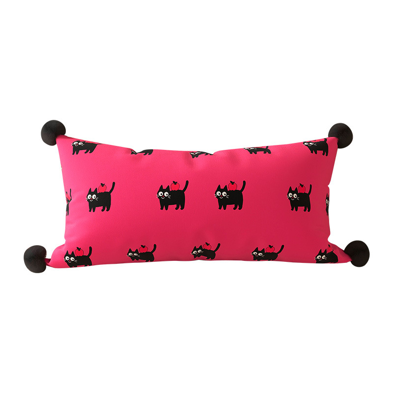 Vankúš objatia s mačacou labkou – dlhý pás, vonkajšia látka polyester, výplň PP bavlna, potlačený vzor, škandinávsky štýl