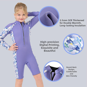 Detský 2,5 mm neoprenový oblek, unisex, vodotesný, ochrana pred slnkom, karikatúrny vzor