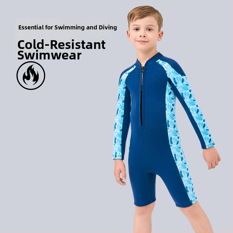 Detský 2,5 mm neoprenový oblek, unisex, vodotesný, ochrana pred slnkom, karikatúrny vzor