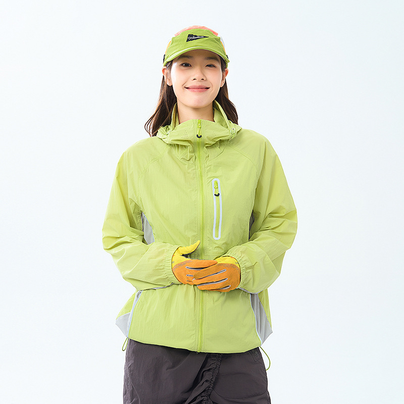 Woodpecker unisex najlon windbreaker s UV zaštitom UPF50+, kapuljačom, brzo se suši, prozračna, lagana