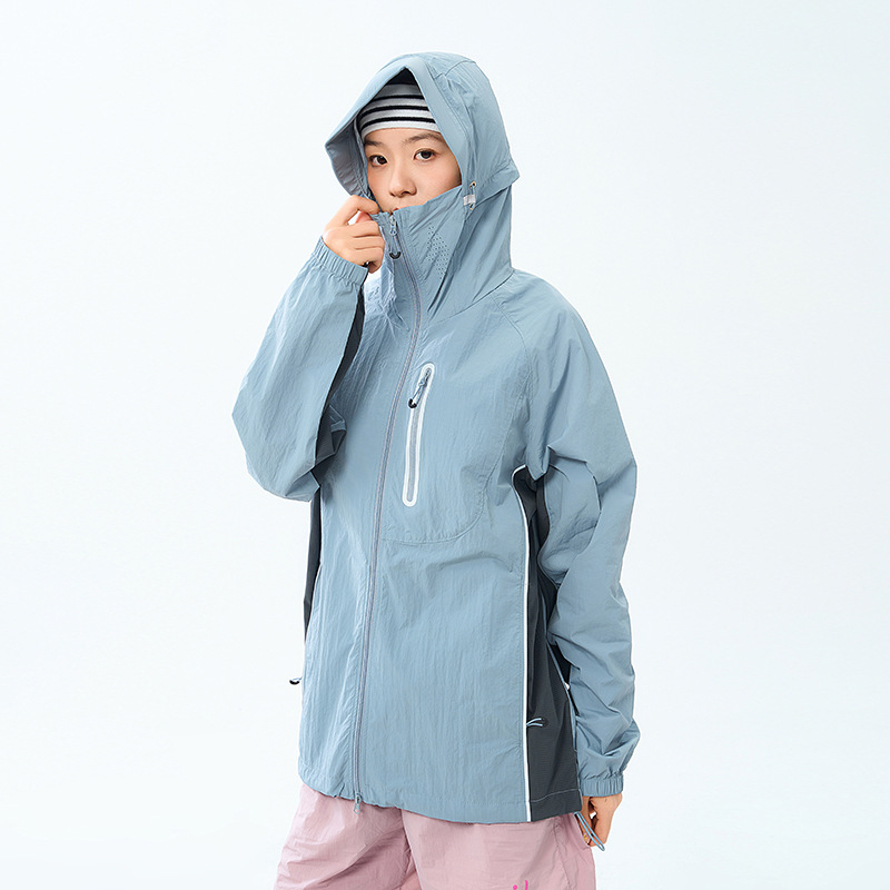 Woodpecker unisex najlon windbreaker s UV zaštitom UPF50+, kapuljačom, brzo se suši, prozračna, lagana