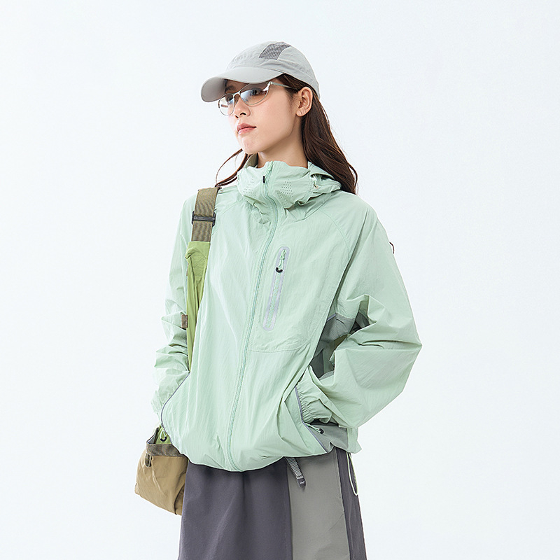 Woodpecker unisex najlon windbreaker s UV zaštitom UPF50+, kapuljačom, brzo se suši, prozračna, lagana