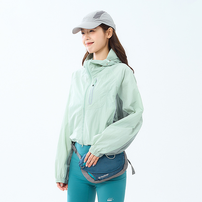 Woodpecker unisex najlon windbreaker s UV zaštitom UPF50+, kapuljačom, brzo se suši, prozračna, lagana