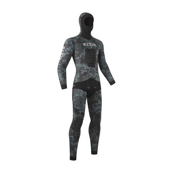 Dvojdielny neoprenový oblek na potápanie, 3,5 mm, maskovací vzor, udržiava teplo