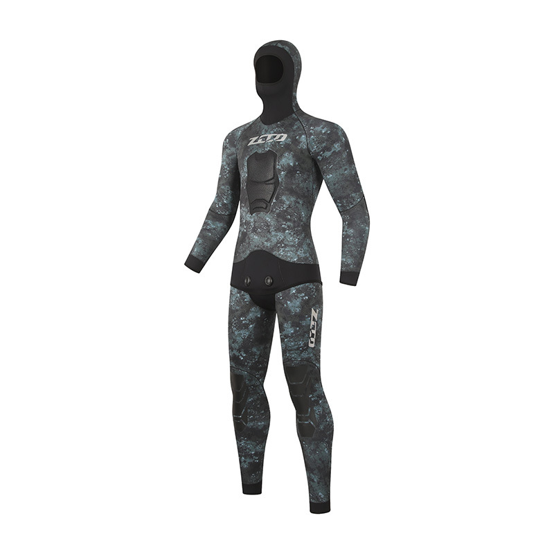 Dvojdielny neoprenový oblek na potápanie, 3,5 mm, maskovací vzor, udržiava teplo