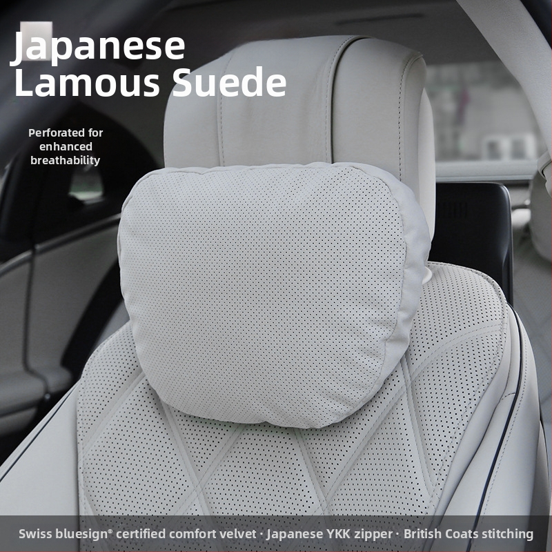 Automašīnas galvas balsts ar jostas atbalstu un kakla spilvenu, Vienkāršs stils (Zīmols: Evans; Ārējais materiāls: zamšs; Pildījums: bioloģiskais velūrs; Stils: Vienkāršs; Sezona: der visām sezonām)