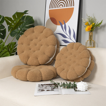 Set plišanih jastuka od ovčje vune za kauč i krevet – jastuk za leđa i dekorativni jastuci, boja biscuit