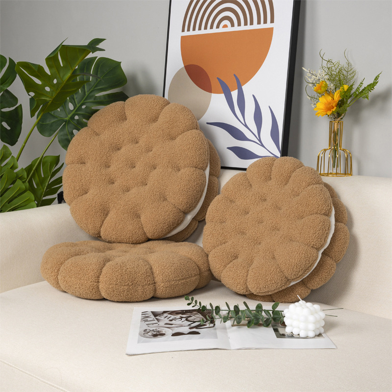 Set plišanih jastuka od ovčje vune za kauč i krevet – jastuk za leđa i dekorativni jastuci, boja biscuit