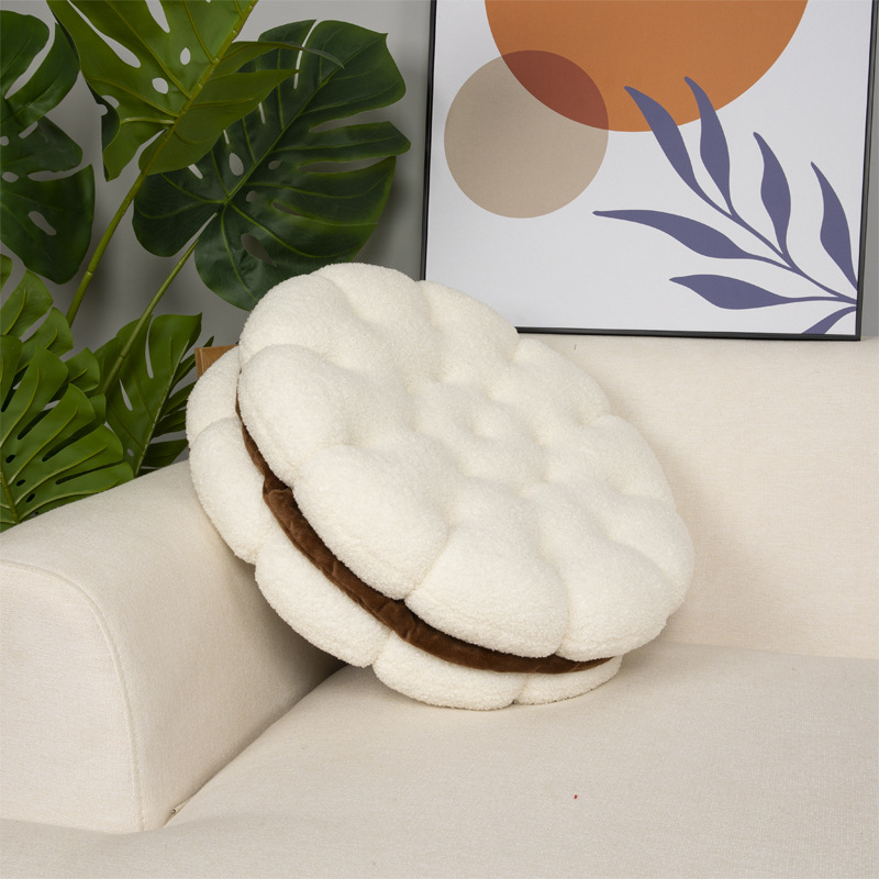 Set plišanih jastuka od ovčje vune za kauč i krevet – jastuk za leđa i dekorativni jastuci, boja biscuit