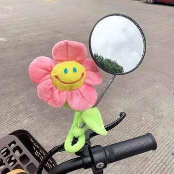 Slnečnicová ozdoba na spätné zrkadlo pre elektrické autá a motocykle so milým úsmevom