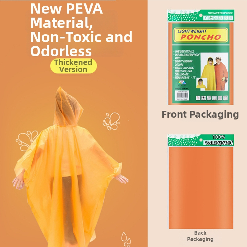 Jednorazové detské PEVA pončo do dažda, 0,03 mm tenký, prenosný