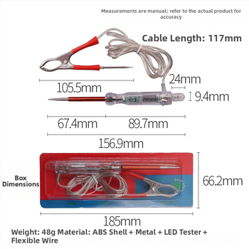 Pero na meranie napätia s digitálnym displejom, 3–24 V, kovové telo, Shaft Worker