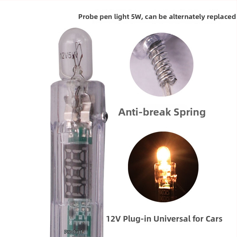 Pero na meranie napätia s digitálnym displejom, 3–24 V, kovové telo, Shaft Worker