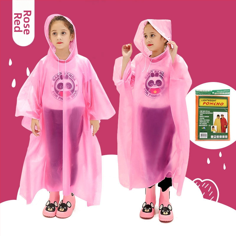 Дъждовен пончо за деца от PEVA, еднократен, дебелина 0,03 мм, портативен за пътуване