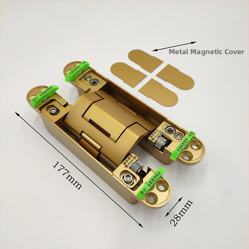 Samozatvárajúca skrytá pánt pre drevené dvere, zliatina zinku, nosnosť 80 kg, otvorenie ľavé alebo pravé, model DFL-L099V.