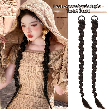 Parochňa s copom a vrkočmi, v štýle klasickej čínskej cheongsam, ručne tkaná, vysokoteplotné vlákno, model 0623