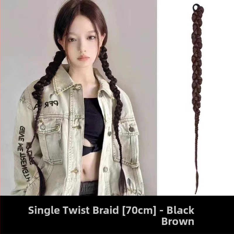 Parochňa s copom a vrkočmi, v štýle klasickej čínskej cheongsam, ručne tkaná, vysokoteplotné vlákno, model 0623