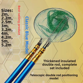 Teleskopická rybárska palica so sieťou z skleného vlákna – set s dvoma prútmi – model F4hpeSsx