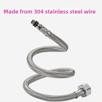 304 nerezový opletený hadicový spoj pre drezový kohútik, prívod horúcej a studenej vody, tlak 0.8-1.2 MPa, teplota 0-90°C, spojenie s maticou