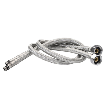 304 nerezový opletený hadicový spoj pre drezový kohútik, prívod horúcej a studenej vody, tlak 0.8-1.2 MPa, teplota 0-90°C, spojenie s maticou