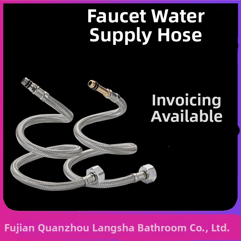 304 nerezový opletený hadicový spoj pre drezový kohútik, prívod horúcej a studenej vody, tlak 0.8-1.2 MPa, teplota 0-90°C, spojenie s maticou