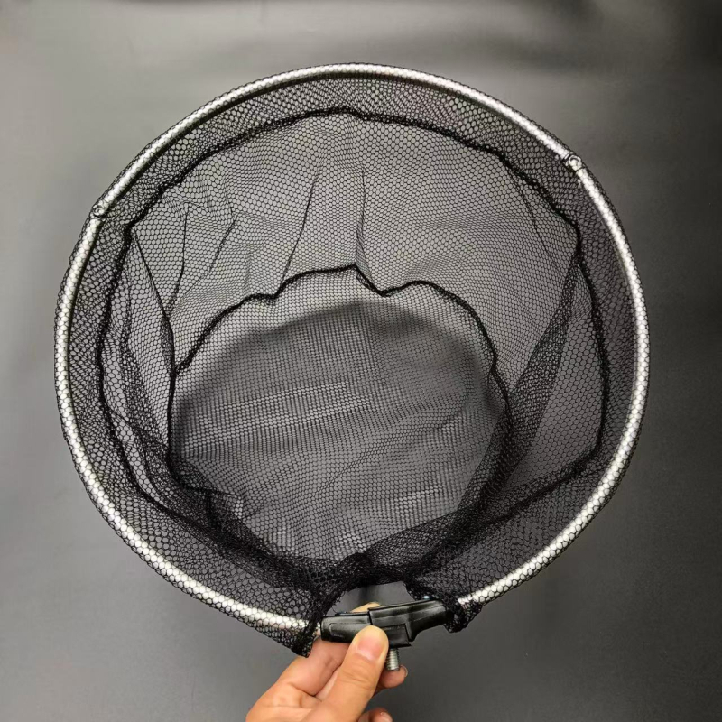 Teleskopická palica na rybársku sieť z hliníkovej zliatiny so vzorom tigra a sieťovou hlavou