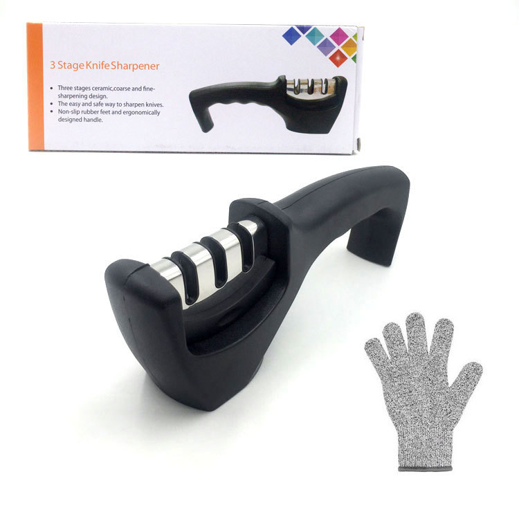Diamantový ostrič nožov, ručný viacúčelový kuchynský nástroj na brúsenie tupých nožov, hrubé brúsenie wolframovou oceľou