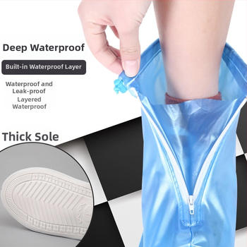 Unisex nepremokavé krytie na topánky pre vonkajšie cestovanie, hrubé PVC, protišmyčné, odolné voči opotrebeniu