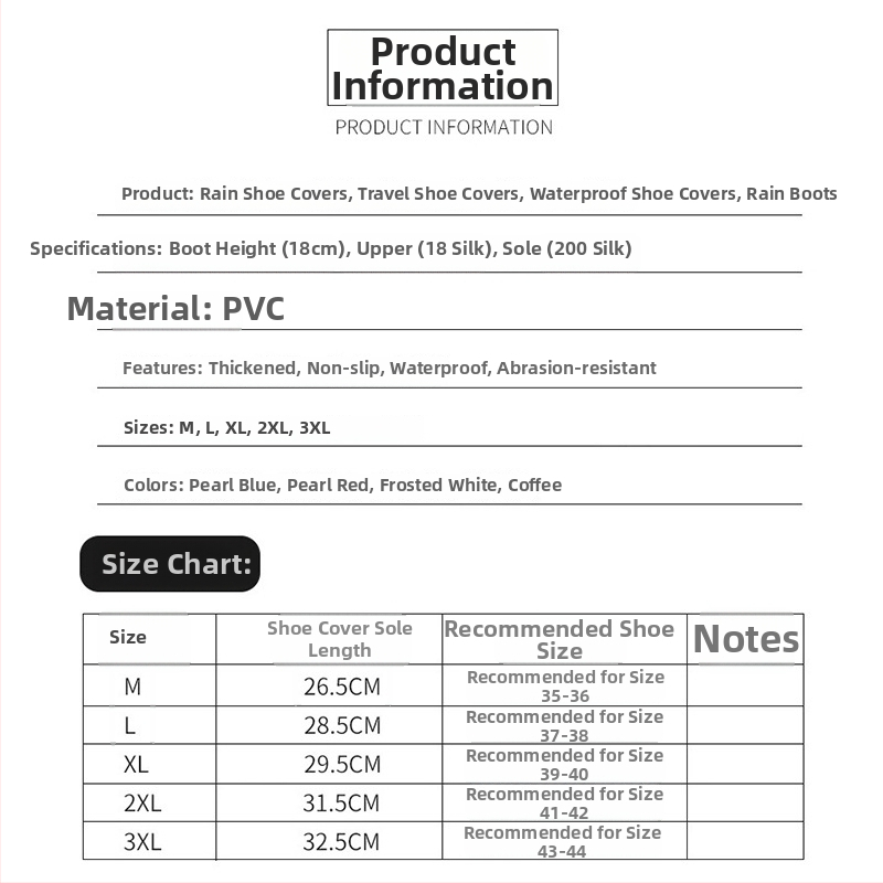 Unisex nepremokavé krytie na topánky pre vonkajšie cestovanie, hrubé PVC, protišmyčné, odolné voči opotrebeniu