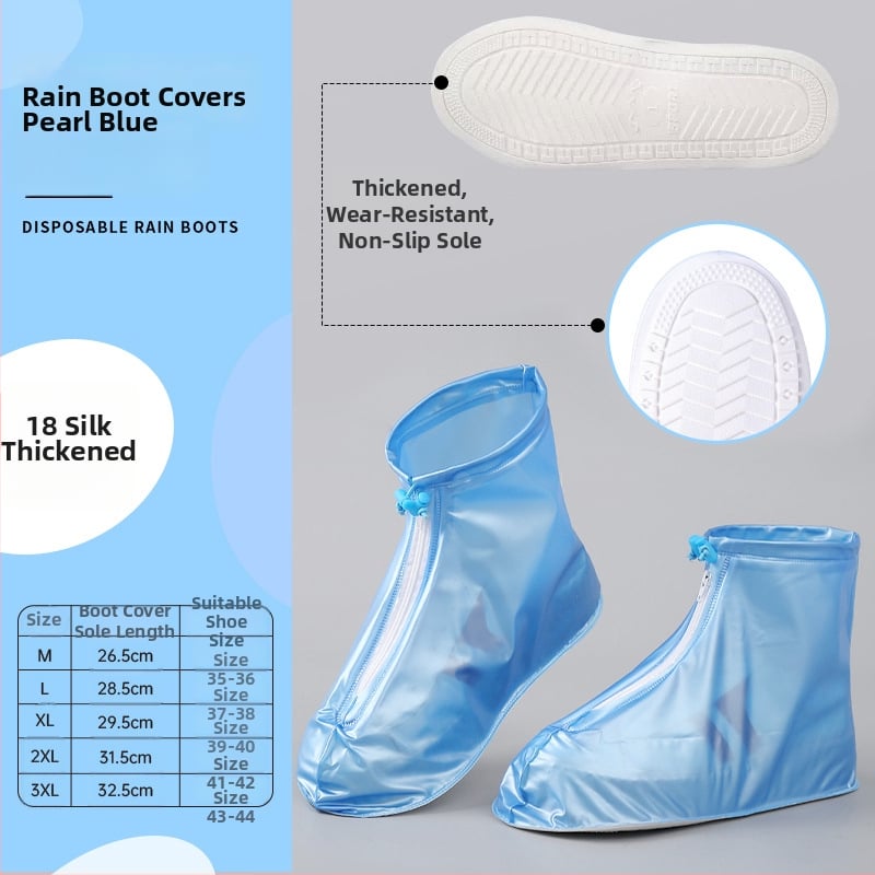 Unisex nepremokavé krytie na topánky pre vonkajšie cestovanie, hrubé PVC, protišmyčné, odolné voči opotrebeniu