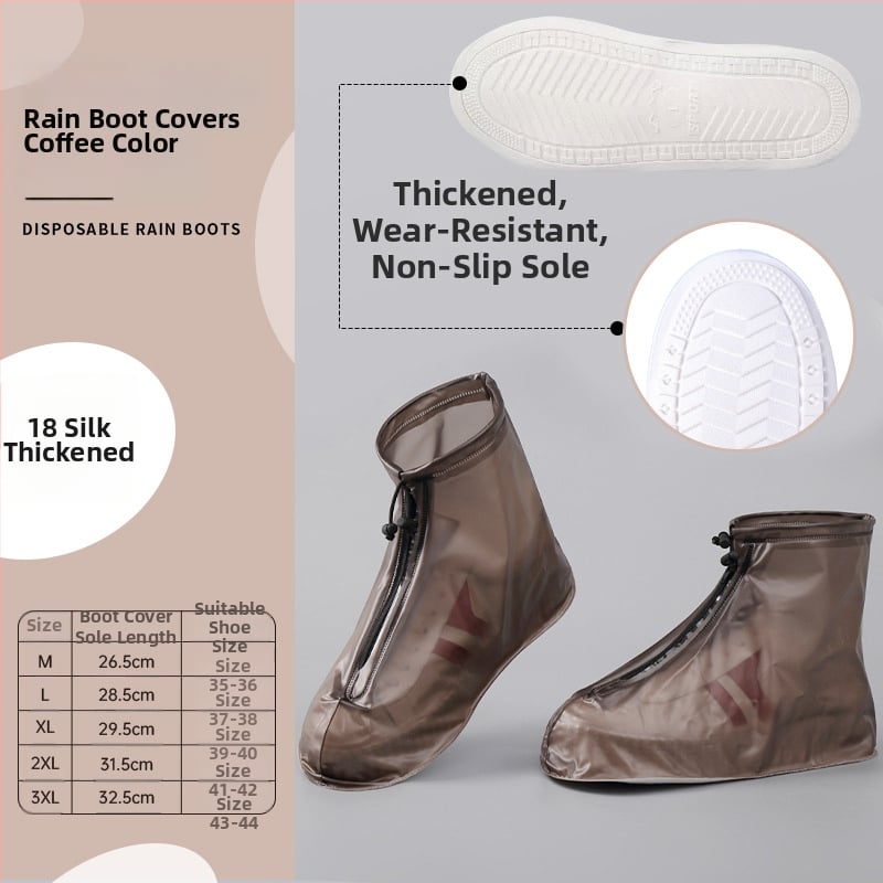 Unisex nepremokavé krytie na topánky pre vonkajšie cestovanie, hrubé PVC, protišmyčné, odolné voči opotrebeniu