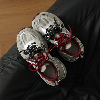 Dad Shoes, sieťový vršok, okrúhla špička, hrubá podrážka 6–8 cm, gumová podrážka