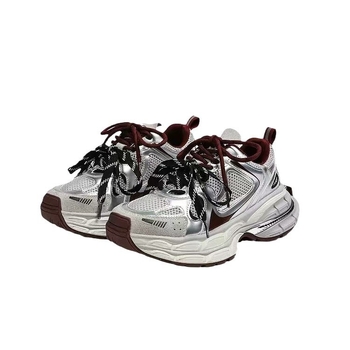 Dad Shoes, sieťový vršok, okrúhla špička, hrubá podrážka 6–8 cm, gumová podrážka