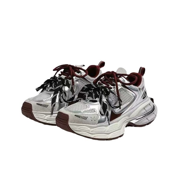 Dad Shoes, sieťový vršok, okrúhla špička, hrubá podrážka 6–8 cm, gumová podrážka