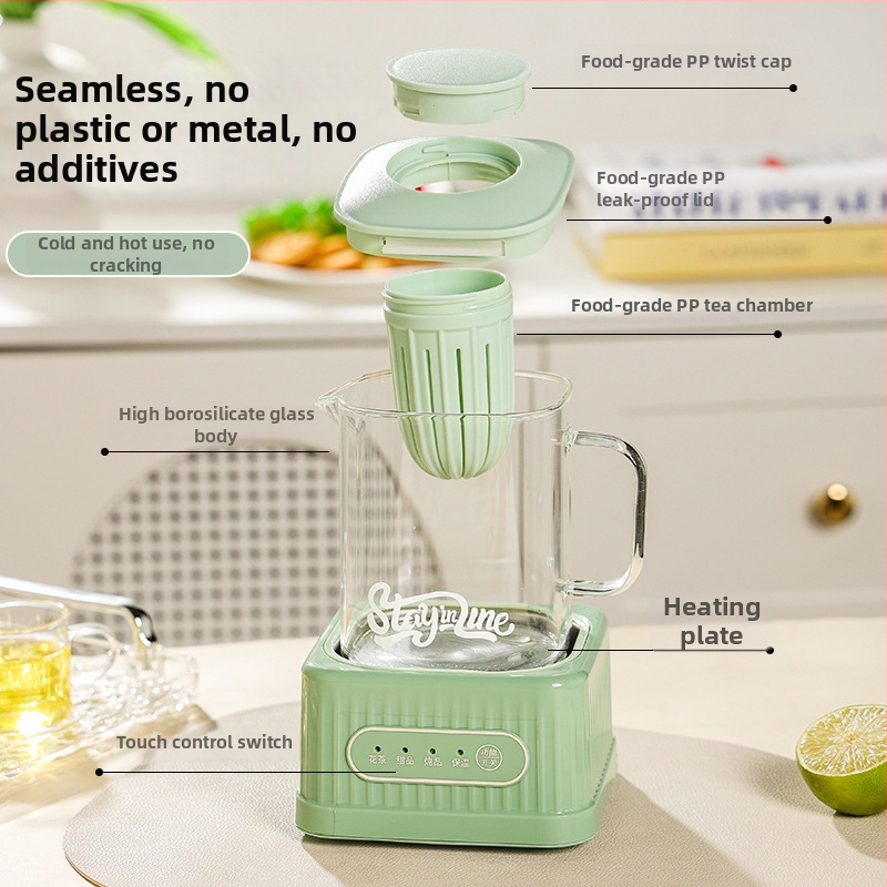 Health Pot s skleneným telom a digitálnym termostatom, objem 1–1,5 L, 220 V, 500 W, dotykové ovládanie