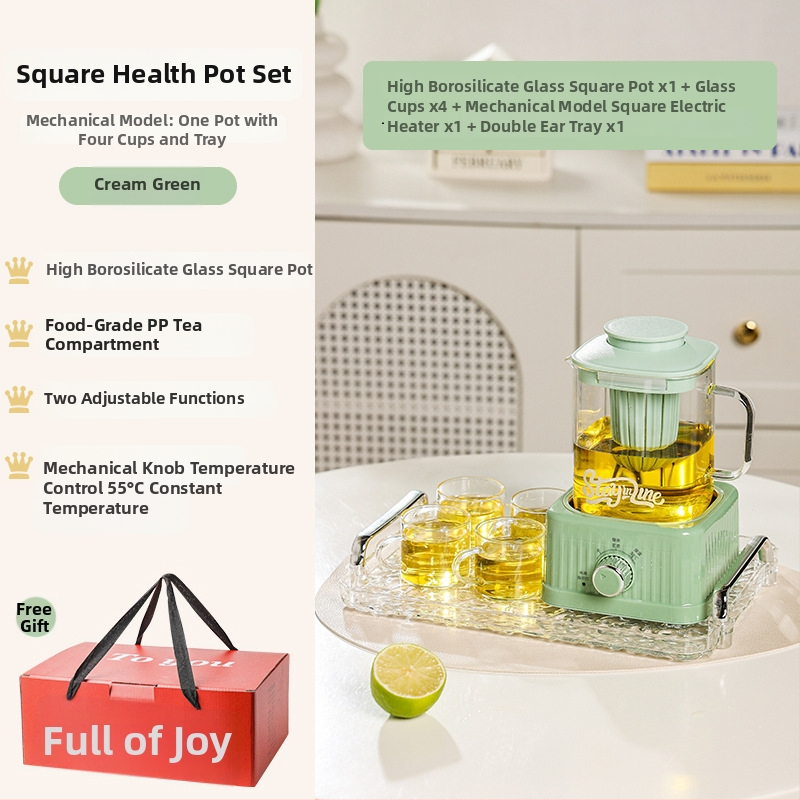 Health Pot s skleneným telom a digitálnym termostatom, objem 1–1,5 L, 220 V, 500 W, dotykové ovládanie