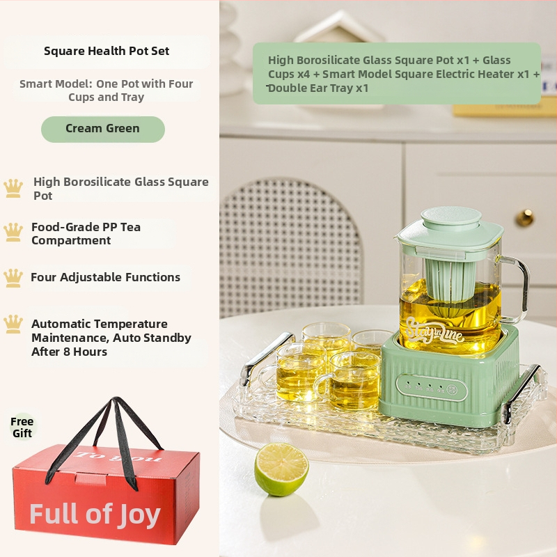 Health Pot s skleneným telom a digitálnym termostatom, objem 1–1,5 L, 220 V, 500 W, dotykové ovládanie