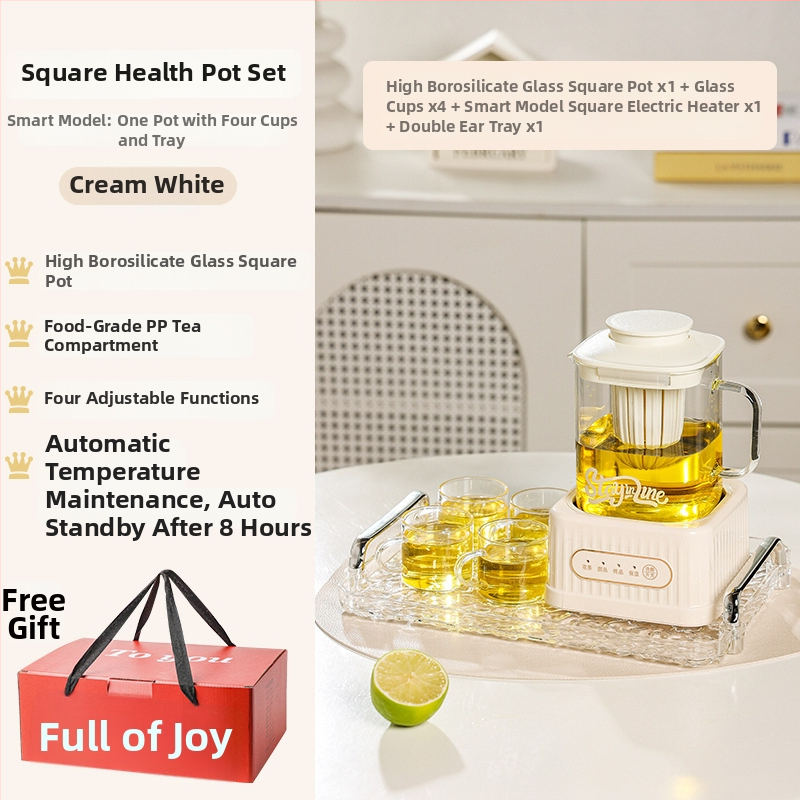 Health Pot s skleneným telom a digitálnym termostatom, objem 1–1,5 L, 220 V, 500 W, dotykové ovládanie