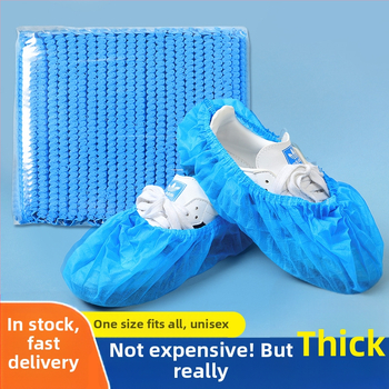 Hrubé jednorazové návleky na topánky z netkanej textílie, priedušné, protišmykové, prachotesné pre domáce použitie; hrúbka 300 g; 100 ks v balení