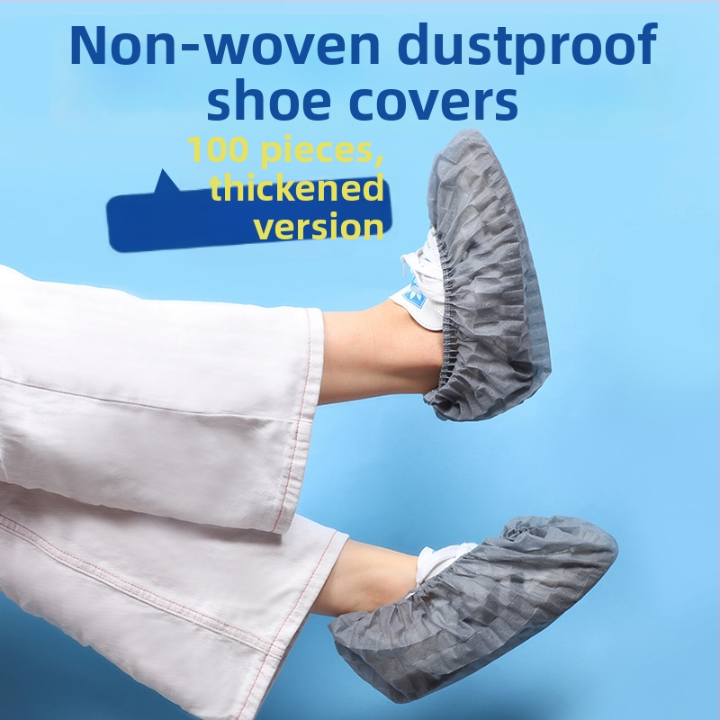 Hrubé jednorazové návleky na topánky z netkanej textílie, priedušné, protišmykové, prachotesné pre domáce použitie; hrúbka 300 g; 100 ks v balení