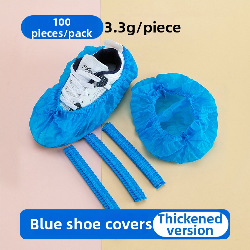Hrubé jednorazové návleky na topánky z netkanej textílie, priedušné, protišmykové, prachotesné pre domáce použitie; hrúbka 300 g; 100 ks v balení